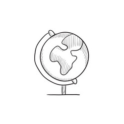 world globe on stand sketch icon vector