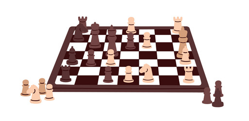 Chess board game strategy battle chessboard vector