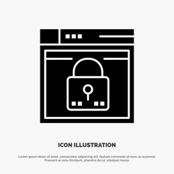 Login secure web layout password lock solid glyph vector