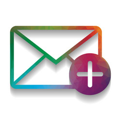 mail sign with add mark vector image