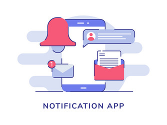 Notification app email message bell on display vector