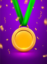 Gold medal for first winner prize Royalty Free Vector Image