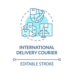 international delivery courier turquoise concept vector image