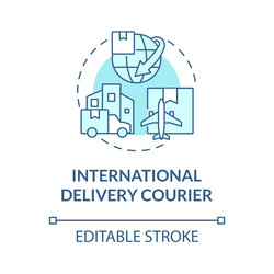 international delivery courier turquoise concept vector