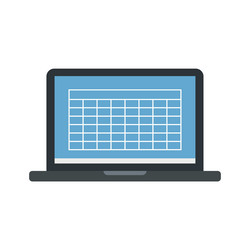 office manager laptop icon flat isolated vector