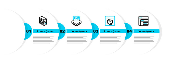 set line software python programming language vector image