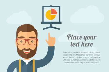 Man Pointing at Graph Chart Icon vector image