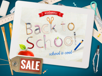 Back to school sale background eps 10 vector