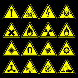 Hazard Warning Signs Royalty Free Vector Image