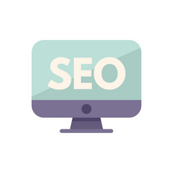 modern desktop computer displaying seo concept vector image