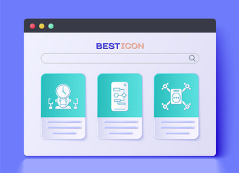 set algorithm robot and digital time manager vector image
