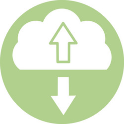 cloud computing with arrows block style icon vector image