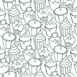 Cupcake patterns vector