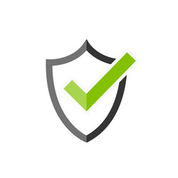 Shield with check mark tick symbol secured vector