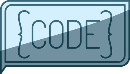 blue shading silhouette of rectangle text code vector image