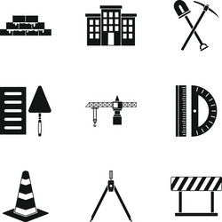 Building tools icons set simple style vector