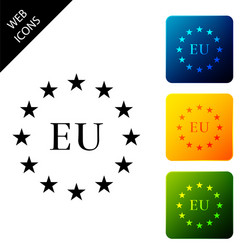 flag european union icon isolated eu circle vector