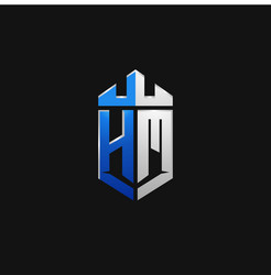 Hm initial letter logo design modern template Vector Image