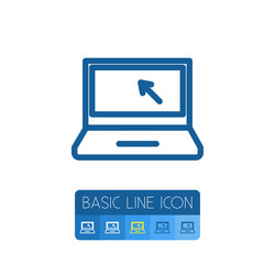 isolated computer outline cursor element vector image