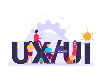 Modern flat design template of ux ui Royalty Free Vector