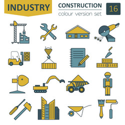 construction and house repair icon set thin line vector