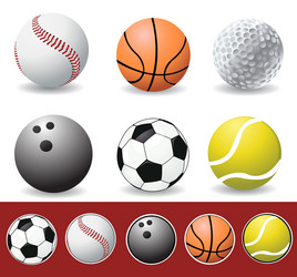 Different 3d Sports Balls Collection Royalty Free Vector