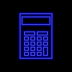 calculator neon sign bright glowing symbol Vector Image