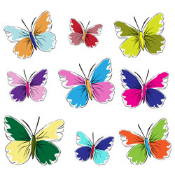 Colorful Butterfly Set Vector Image