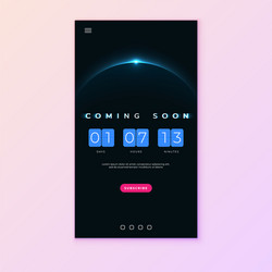 coming soon flip countdown clock counter timer vector image