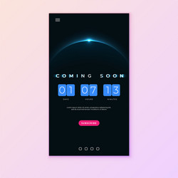 Coming soon flip countdown clock counter timer vector