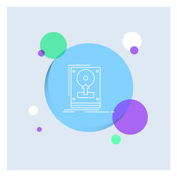 install drive hdd save upload white line icon vector image