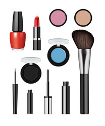Makeup items set Royalty Free Vector Image - VectorStock