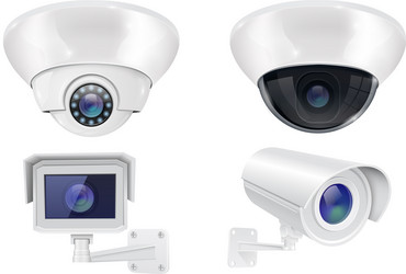 Security camera set wall and ceiling mount cctv Vector Image