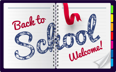 back to school on a notepad vector