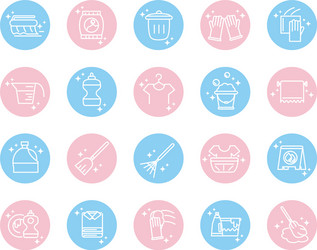 Cleaning domestic hygiene icons set vector