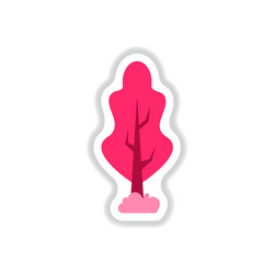 set of labels with shadow tree icon vector image