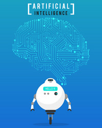 artificial intelligence ai with high technology vector image