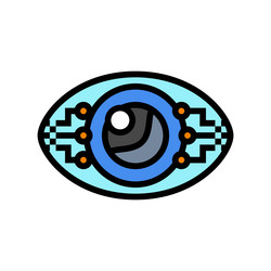 eye contact robot sensor social robotics color vector image
