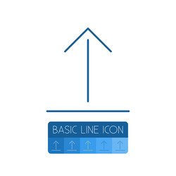 isolated arrow up outline upload element vector image