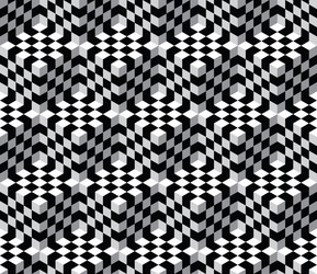 seamless pattern with checkered 3d cubes vector image