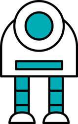 simple robot icon half line color style vector image