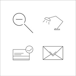web simple linear icon setsimple outline icons vector image