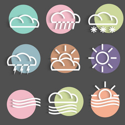 Colored weather icons vector