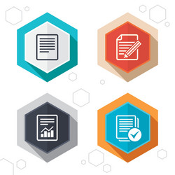document icons file with chart and checkbox vector image