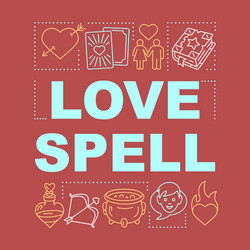 Love spell word concepts banner magic potion vector