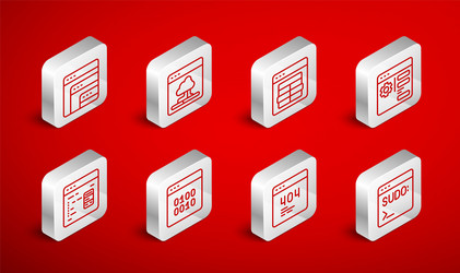set line code terminal cloud technology data vector image
