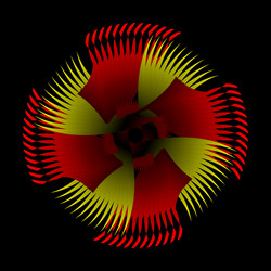 spirograph circular transition with red yellow vector image