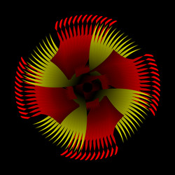 Spirograph circular transition with red yellow vector