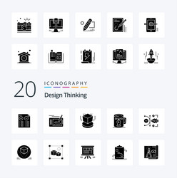 20 design thinking solid glyph icon pack like vector