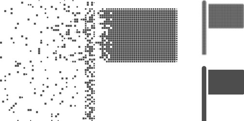 decomposed pixel halftone flag pointer icon vector image